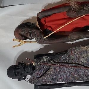 African Carved Wooden Statues Unique Bundle